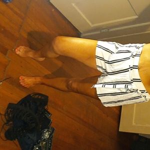 Striped white and navy blue, nice